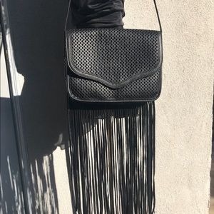 BCBGeneration Black Leather w/Suede Fringe Purse!